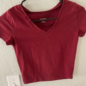 red wild fable cropped v-neck size xs